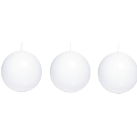 Trend Candles Bolkaars glad   3x   wit   8 cm   25 branduren   ronde kaarsen