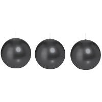 Trend Candles Bolkaars glad   3x   zwart   7 cm   16 branduren   ronde kaarsen