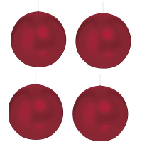 Trend Candles Bolkaars glad   4x   bordeaux rood   7 cm   16 branduren   ronde kaarsen