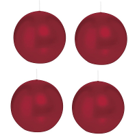 Trend Candles Bolkaars glad   4x   bordeaux rood   8 cm   25 branduren   ronde kaarsen
