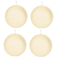Trend Candles Bolkaars glad   4x   cremewit   7 cm   16 branduren   ronde kaarsen