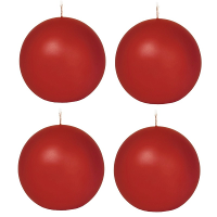 Trend Candles Bolkaars glad   4x   rood   7 cm   16 branduren   ronde kaarsen