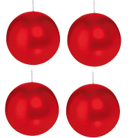 Trend Candles Bolkaars glad   4x   rood   8 cm   25 branduren   ronde kaarsen