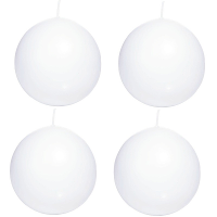 Trend Candles Bolkaars glad   4x   wit   7 cm   16 branduren   ronde kaarsen