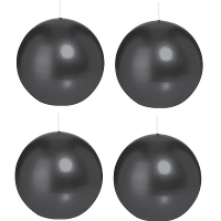 Trend Candles Bolkaars glad   4x   zwart   8 cm   25 branduren   ronde kaarsen