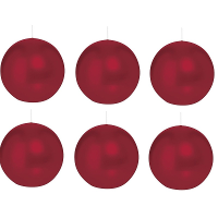Trend Candles Bolkaars glad   6x   bordeaux rood   7 cm   16 branduren   ronde kaarsen