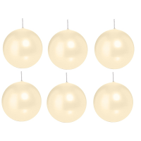 Trend Candles Bolkaars glad   6x   creme wit   8 cm   25 branduren   ronde kaarsen
