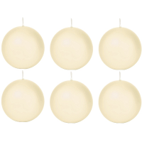 Trend Candles Bolkaars glad   6x   cremewit   7 cm   16 branduren   ronde kaarsen