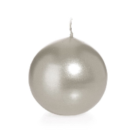 Trend Candles Bolkaars glad   zilver   7 cm   16 branduren   ronde kaarsen