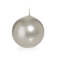 Trend Candles Bolkaars glad   zilver   8 cm   25 branduren   ronde kaarsen