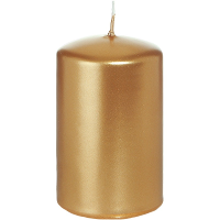 Cilinderkaars/stompkaars   goud   5 x 8 cm   18 branduren