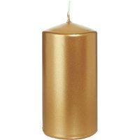 Cilinderkaars/stompkaars   goud   6 x 12 cm   40 branduren