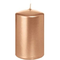 Cilinderkaars/stompkaars   ros?Goud   5 x 8 cm   18 branduren