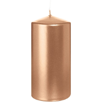 Cilinderkaars/stompkaars   ros?Goud   6 x 12 cm   40 branduren