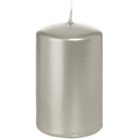 Cilinderkaars/stompkaars   zilver   5 x 8 cm   18 branduren