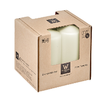 Trend Candles Cilinderkaarsen   4x   ivoor wit   5 x 10 cm   18 branduren   geurloos   kaarsen