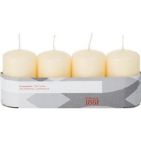 Cilinderkaarsen/stompkaarsen   set 4x   creme wit   5 x 8 cm   18 branduren
