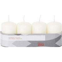 Cilinderkaarsen/stompkaarsen   set 4x   ivoorwit   5 x 8 cm   18 branduren