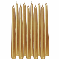 Dinerkaarsen/kandelaarkaarsen Cello   12x stuks   goud   Gotisch   25 cm
