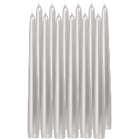 Dinerkaarsen/kandelaarkaarsen Cello   12x stuks   zilver   Gotisch   25 cm