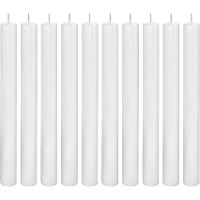 Dinerkaarsen wit   10x   25 cm   14 branduren