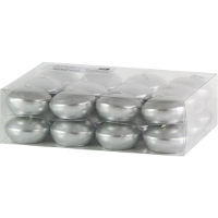 Drijfkaarsen   24x   zilver   4,5 cm   4 branduren