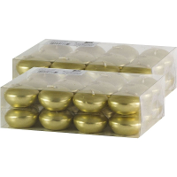 Drijfkaarsen   48x   goud   4,5 cm   4 branduren