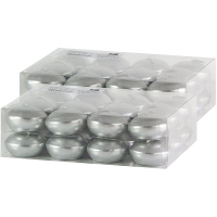 Drijfkaarsen   48x   zilver   4,5 cm   4 branduren