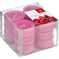 Geurtheelichtjes/waxinelichtjes   12x   cranberry geur   4 branduren