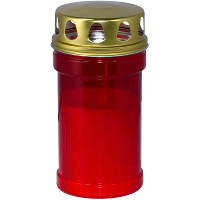 Trend Candles grafkaars   gedenklicht met deksel   rood   7 x 14 cm   2,5 dag   Gedenkkaars