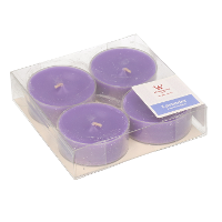 Maxi geurtheelichtjes/waxinelichtjes   4x   lavendel geur   8 branduren