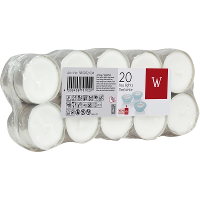 Theelichtjes/waxinelichtjes   wit   20x   4 branduren   geurloze kaars