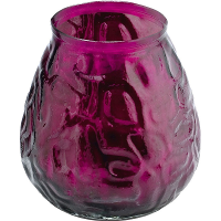 Windlicht kaars   donkerroze   48 branduren   Glas   10 x 10 cm   Terraskaarsen/tuinkaars