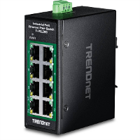 TRENDnet TI PELC80 8 poorts Ethernet PoE+ industriële DIN rail Mini Switch