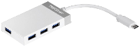 TrendNet TUC H4E USB combi hub 4 poorten Grijs