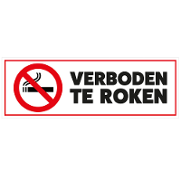 Sticker verboden te roken 6.5 X 19.6 Cm rechthoek