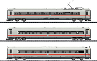 TRIX H0 T23976 H0 3 delige uitbreidingsset rijtuigen ICE 4 (groen) van de DB