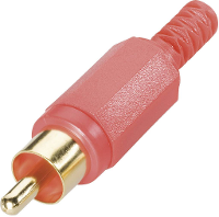 BKL Electronic 0104002/T Cinch connector Stekker, recht Aantal polen: 2 Rood 1 stuk(s)