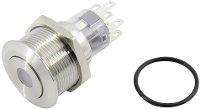 TRU COMPONENTS 1602495 TC GQ22 A 22D/B/12V/S203 Druktoets 250 V 5 A 2x uit/(aan) Moment Blauw IP65 1 stuk(s)