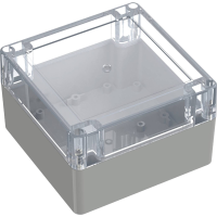 TRU COMPONENTS 6U07121208437 TC 13865116 Industriële behuizing 119.9 X 119.9 X 75 ABS, Polycarbonaat Lichtgrijs, Transparant 1 stuk(s)