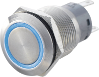 TRU COMPONENTS 701322 LAS1 AGQ 22ZE, BL Vandalismebestendige drukschakelaar 250 V/AC 5 A 2x aan/aan Continu Blauw IP67 1 stuk(s)