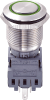 TRU COMPONENTS 701856 LAS1 BGQ 11E/G/12V Vandalismebestendige druktoets 250 V/AC 5 A 1x uit/(aan) Moment Groen IP67 1 stuk(s)