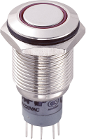 TRU COMPONENTS 701859 LAS2GQF 22ZE/R/12V/N/P Vandalismebestendige drukschakelaar 250 V/AC 3 A 2x aan/aan Continu Rood 1 stuk(s)