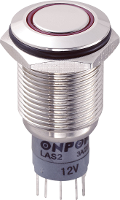 TRU COMPONENTS 701882 LAS2GQF 11E/R/12V/N/P Vandalismebestendige druktoets 250 V/AC 3 A 1x aan/(aan) Moment Rood IP67 1 stuk(s)