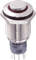 TRU COMPONENTS 701982 LAS2GQH 22E/R/12V/N/P Vandalismebestendige druktoets 250 V/AC 3 A 2x aan/(aan) Moment Rood 1 stuk(s)
