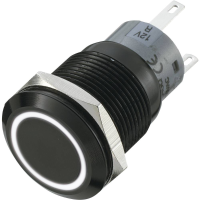 TRU COMPONENTS 702197 LAS1 AGQ 11E/W Vandalismebestendige druktoets 250 V/AC 5 A 1x uit/(aan) Moment Wit (Ø x l) 22 mm x 37 mm IP67 1 stuk(s)
