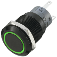 TRU COMPONENTS 702211 LAS1 AGQ 11E/G Vandalismebestendige druktoets 250 V/AC 5 A 1x uit/(aan) Moment Groen (Ø x l) 22 mm x 37 mm IP67 1 stuk(s)