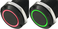 TRU COMPONENTS 702477 LAS1 AGQ 11E/R G Vandalismebestendige druktoets 250 V/AC 5 A 1x uit/(aan) Moment Rood, Groen 1 stuk(s)