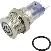 TRU COMPONENTS 702478 LAS2 GQF 11E/B/12V/N Vandalismebestendige druktoets 250 V/AC Blauw 1 stuk(s)