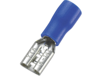 TRU COMPONENTS 737477 Huls voor platte stekker Insteekbreedte: 5.2 Mm Insteekdikte: 0.5 Mm 180 Â° Deels geÃ¯soleerd Blauw 100 stuks
